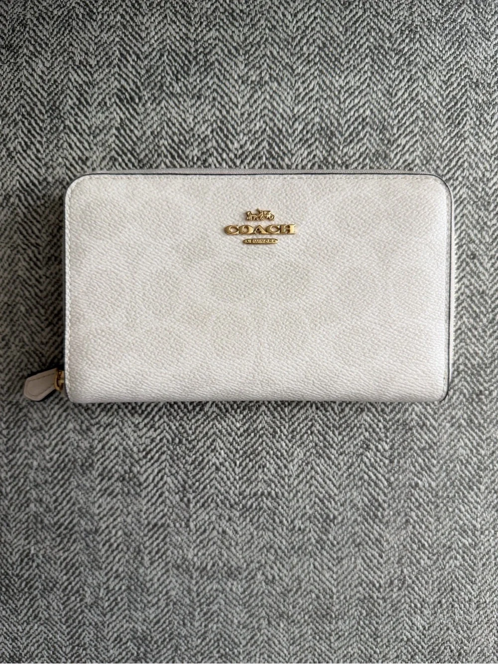 Coach Zip-Around Signature Coated Canvas